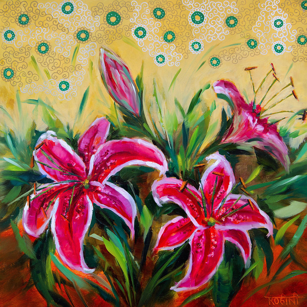 Rohini Mathur | Blossoming Stargazer Lilies | 2D